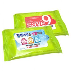 물방울그린 물티슈 판촉물 제작 15매