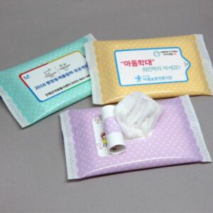 홍보용 물티슈 제작 – 녹색나라 도트 3종세트 판촉물