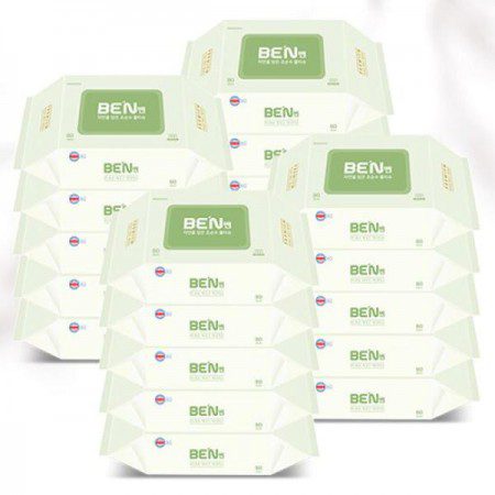 벤 이노센스 초순수 저자극 엠보싱 물티슈제작 그린 캡형 80매 65gsm 대표이미지