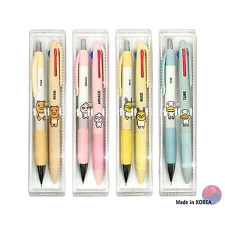 볼펜 각인 카카오프렌즈 샤프+3색볼펜 세트 2P 제작 대표이미지