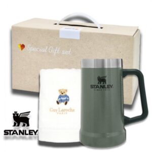 안심생건89_스탠리 텀블러제작 빅그립 비어스테인709ml 베어수건 2종세트