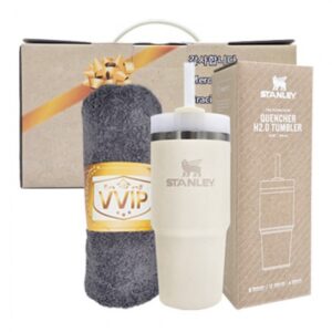 안심생활건강세트 70호 스탠리 텀블러제작 퀜처 H2.0 414ml+고려황제호텔타올170g