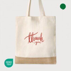 오코텍스인증 내츄럴쥬트 투톤 에코백주문제작 37x42cm 밑면없음