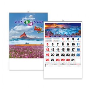 와이드 원색 숫자판 (J-100) 벽걸이 달력 캘린더 제작 인쇄