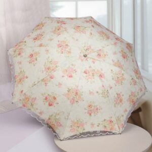 우산제작 로페리아 접이식 여신 공주 이중 레이스 양산_암막코팅