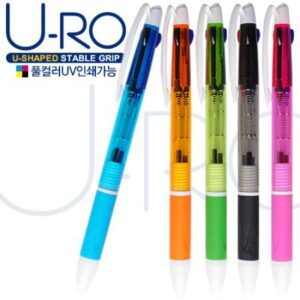 유로3색 그립투명 볼펜판촉물 독일잉크 컬러인쇄가능