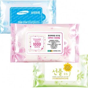 코스모스 블루&핑크&그린 10매 물티슈제작