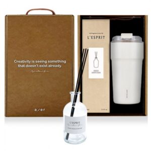 텀블러 각인 레스쁘리 고급 락앤락 세트 M 메트로카페세라믹텀블러+디퓨저150ml 홍보물품제작