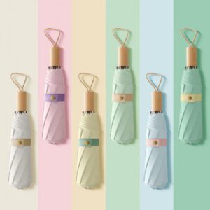 튼튼하고 가벼운 파스텔 원목 3단 양우산 홍보물품제작