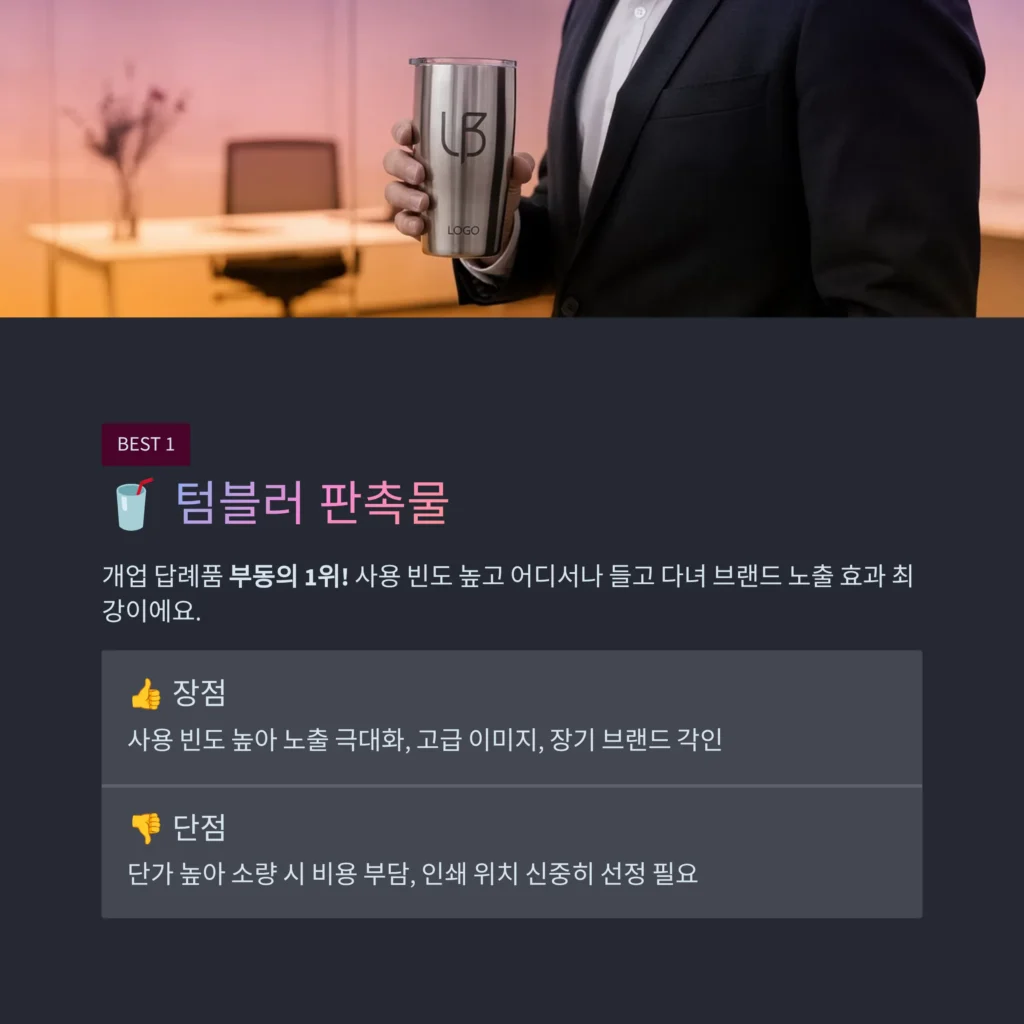 개업판촉물 제작 텀블러 소량주문제작