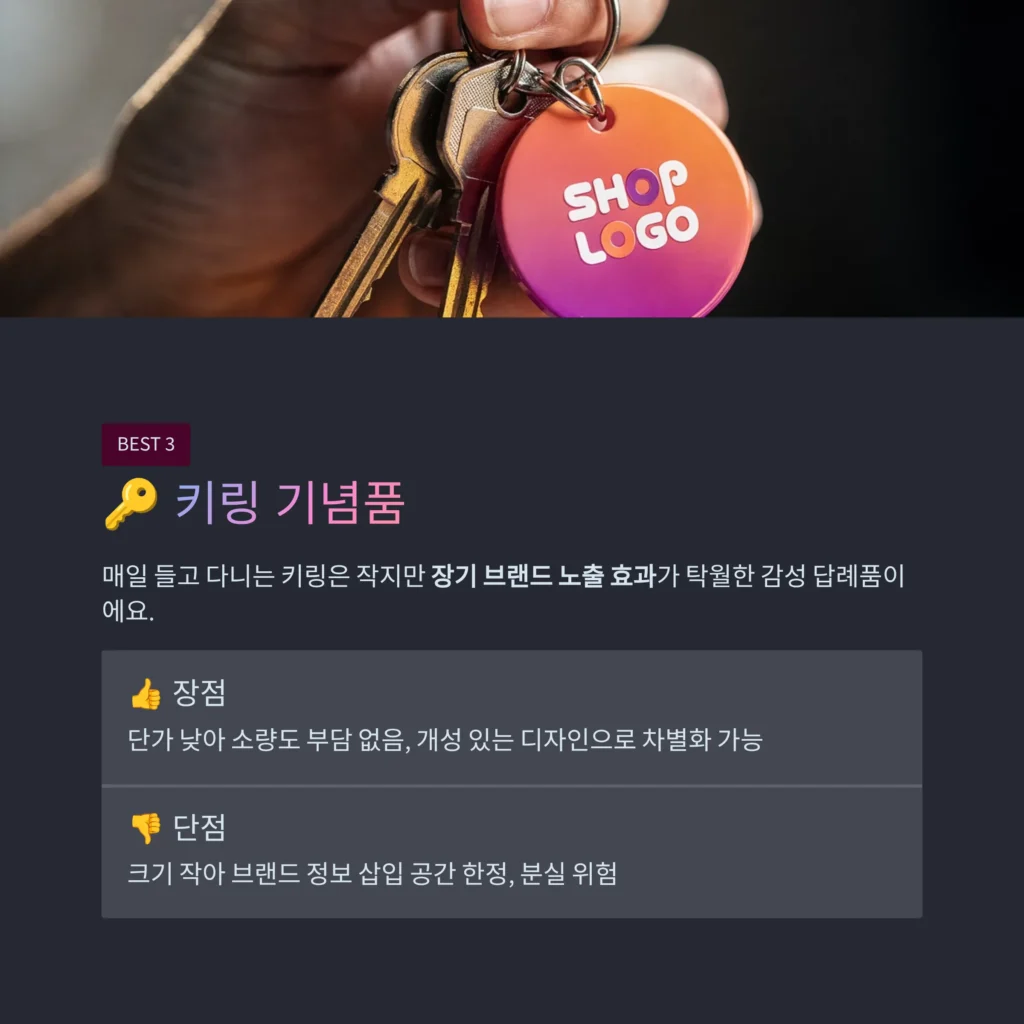 개업판촉물 제작 키링 주문제작 저렴한 곳