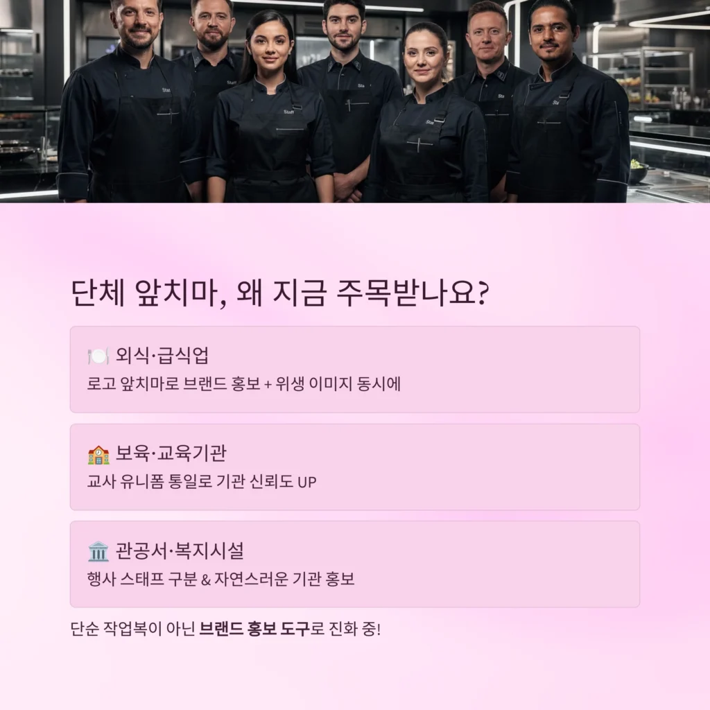 단체 앞치마 제작 로고인쇄 앞치마 복지센터 앞치마 주문제작 소량제작