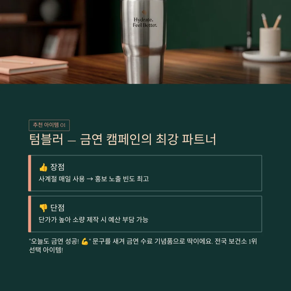 보건소 홍보물품 텀블러 답례품 제작