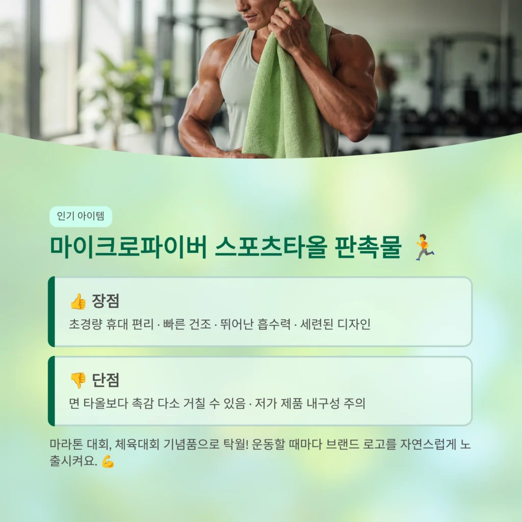 수건 판촉물 헬스장 홍보물 제작