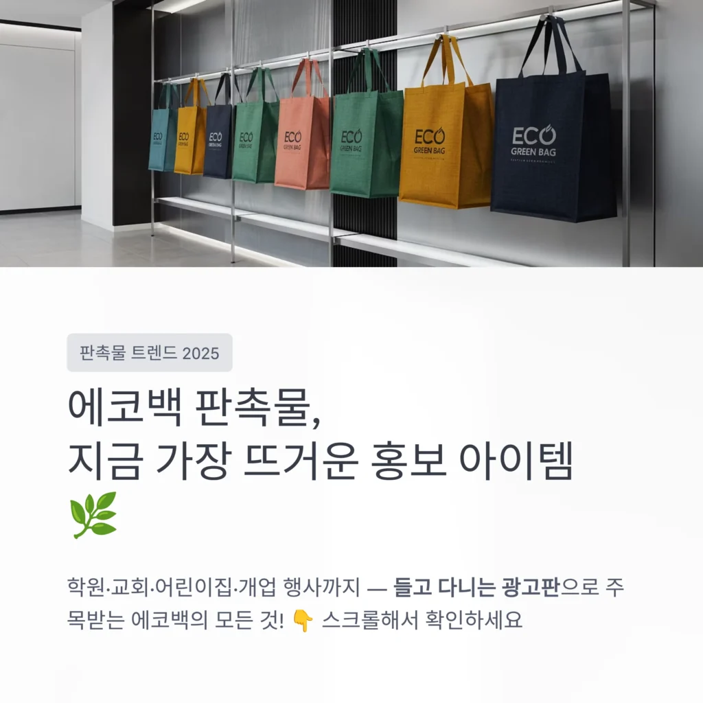에코백 판촉물 주문제작 학원 홍보물