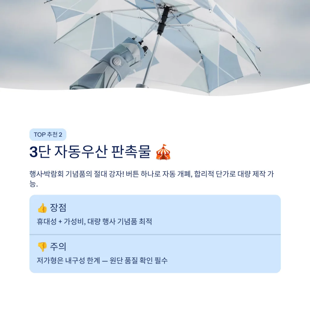 3단 자동우산 판촉물 제작 단체선물 우산 굿즈 제작