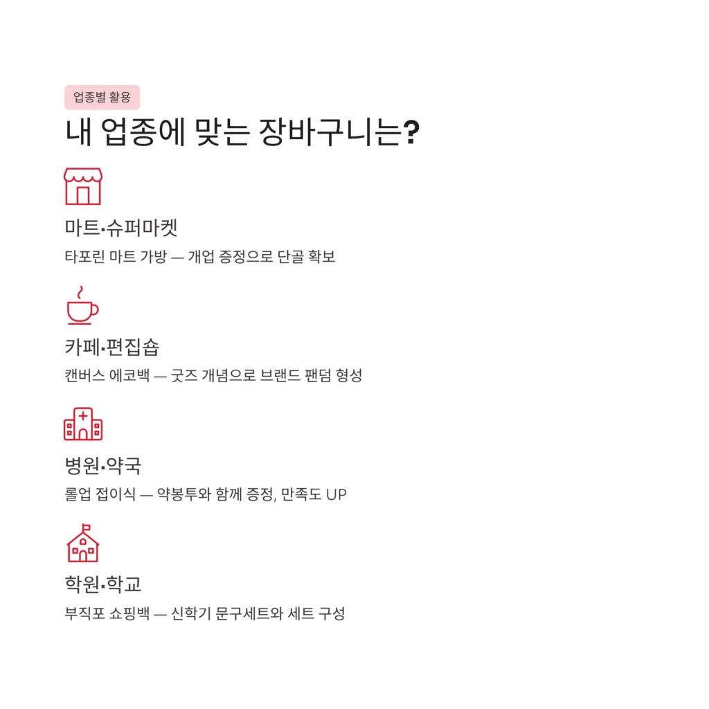 장바구니 판촉물 시장가방 소량제작