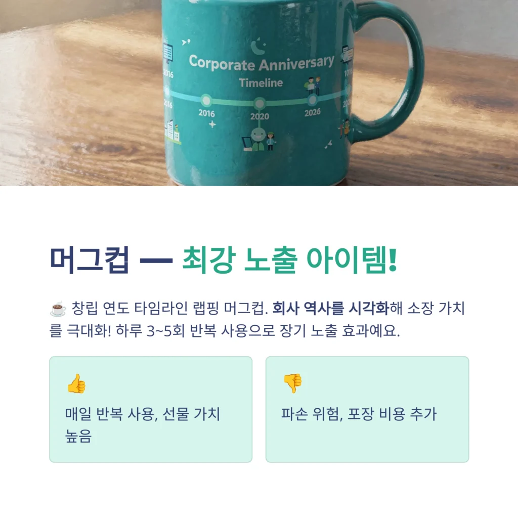 창립기념일 선물 기업 머그컵 로고 인쇄